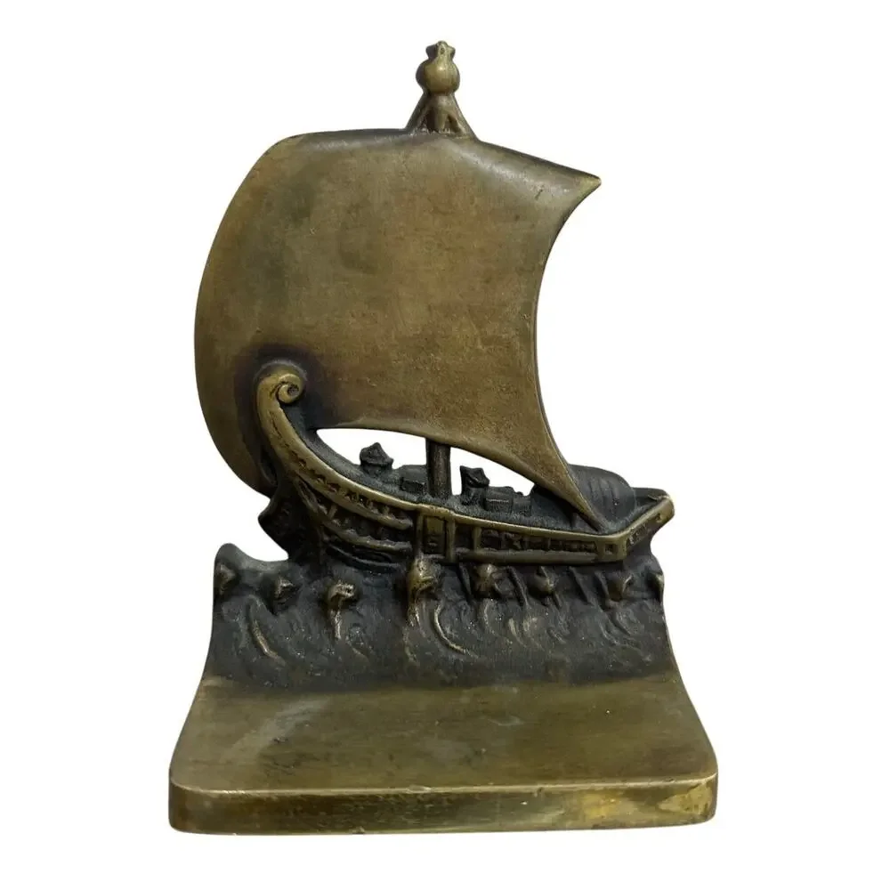 Antique Nautical Ship Doorstop – Bradley & Hubbard Style Cast Metal